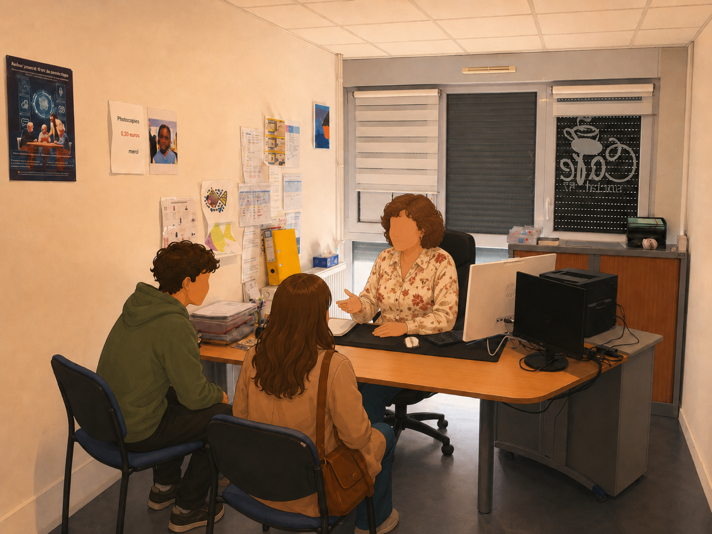 Accompagnement administratif assuré par une bénévole du Café Social 57